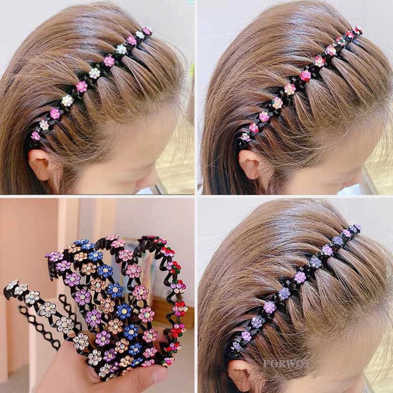 Facades for hair with anti-slip strass Elastic Flower Fashion Beads for women's hair band Lunetta Hair Accessories for girls Copricapo