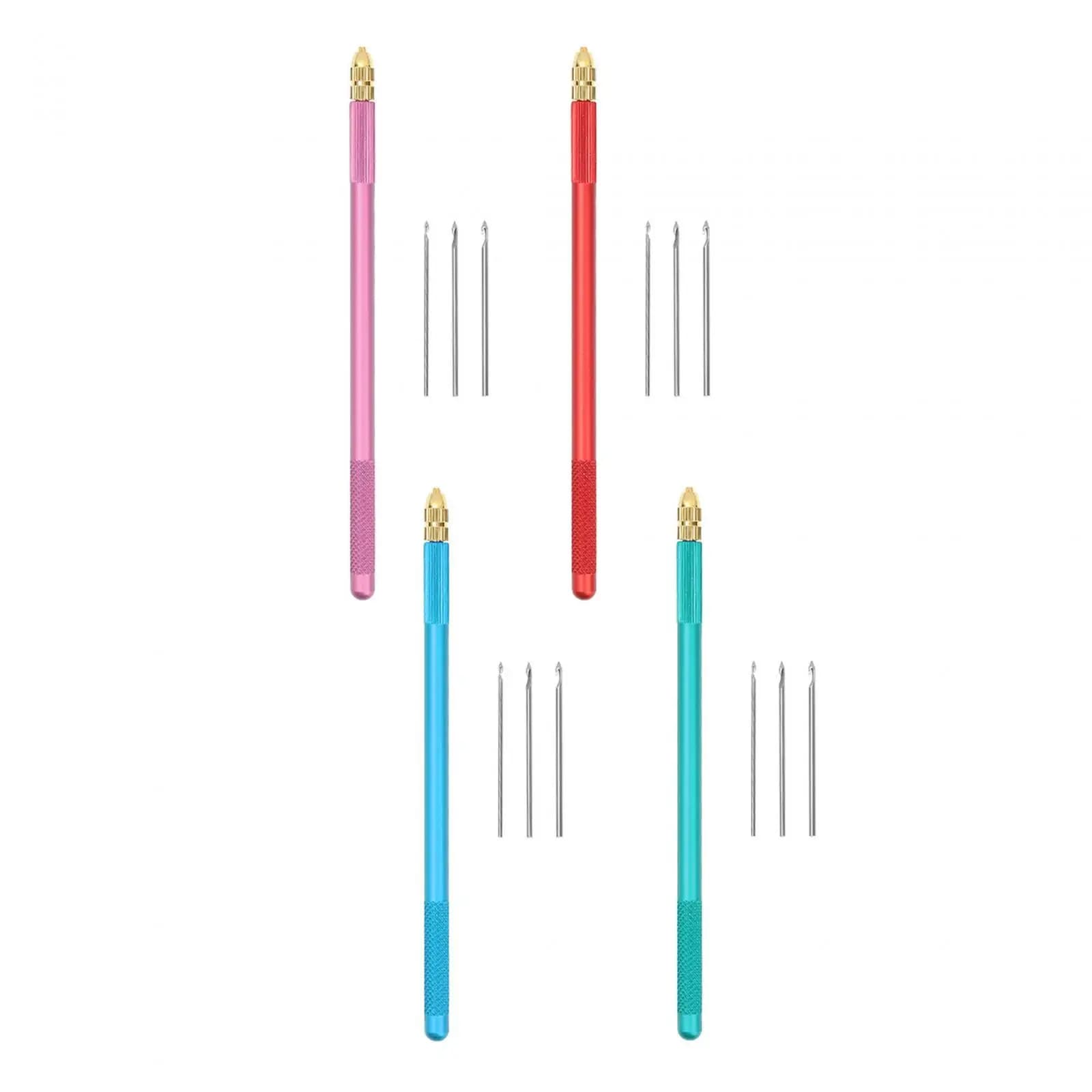 Uncinetto Tambour con 3 Perline di Paillettes, Set di Strumenti per Lavorazione a Maglia, Ricamo e Fai da Te per Principianti