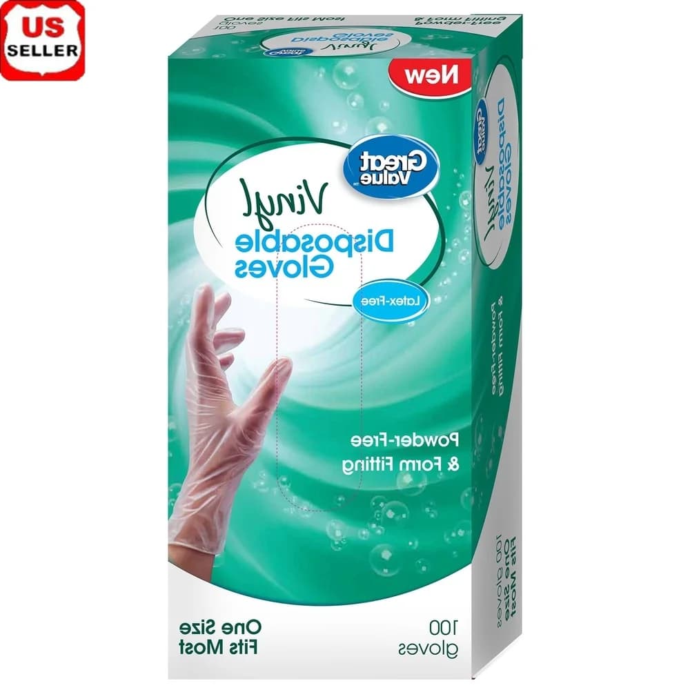 Guanti monouso in vinile 100 pezzi senza polvere per alimenti sicuri senza lattice unisex uso non medico protezione per le mani igienico-sanitari di bellezza