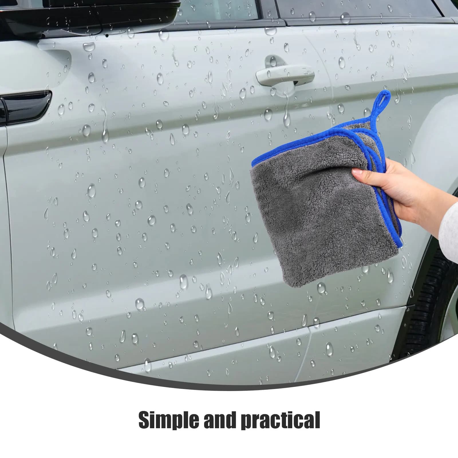 Set di 3 Panni per Pulizia Auto in Microfibra Spessa, Asciugatura Rapida, Senza Pelucchi, per Detailing e Ceratura