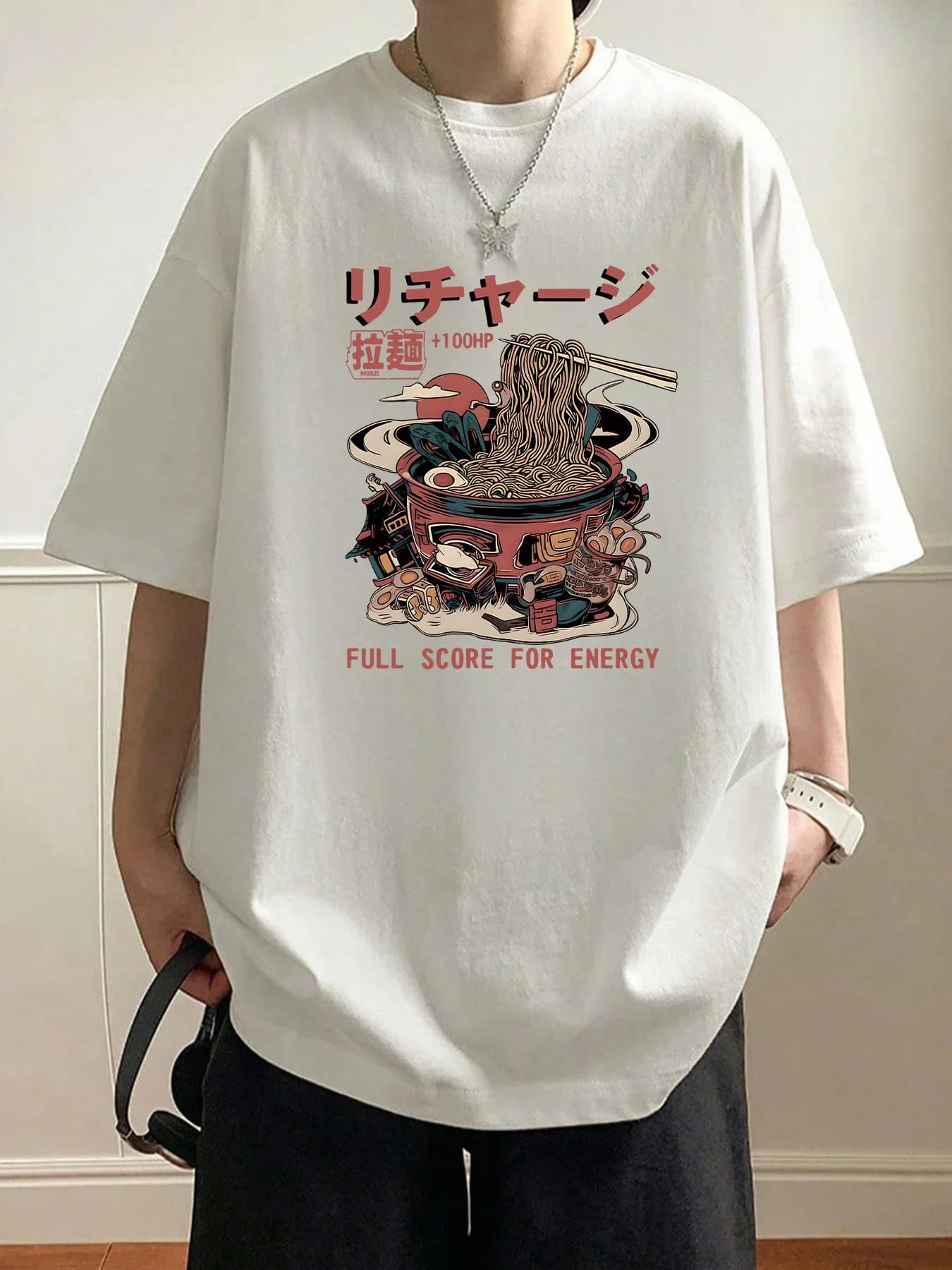 Men's Japanese Dragon Graphic T Shirt 100% Cotton Kanji Letter Tattoo Print Vintage Harajuku Streetwear Oversized Summer Tee