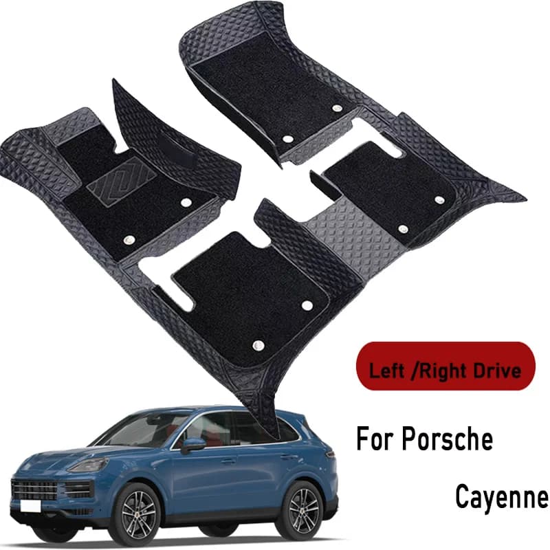 Car floor mats for Porsche Cayenne 2006 2007 2008 2009-2024 Custom Auto Foot Pads Automobile Carpet Cover Interior Accessories