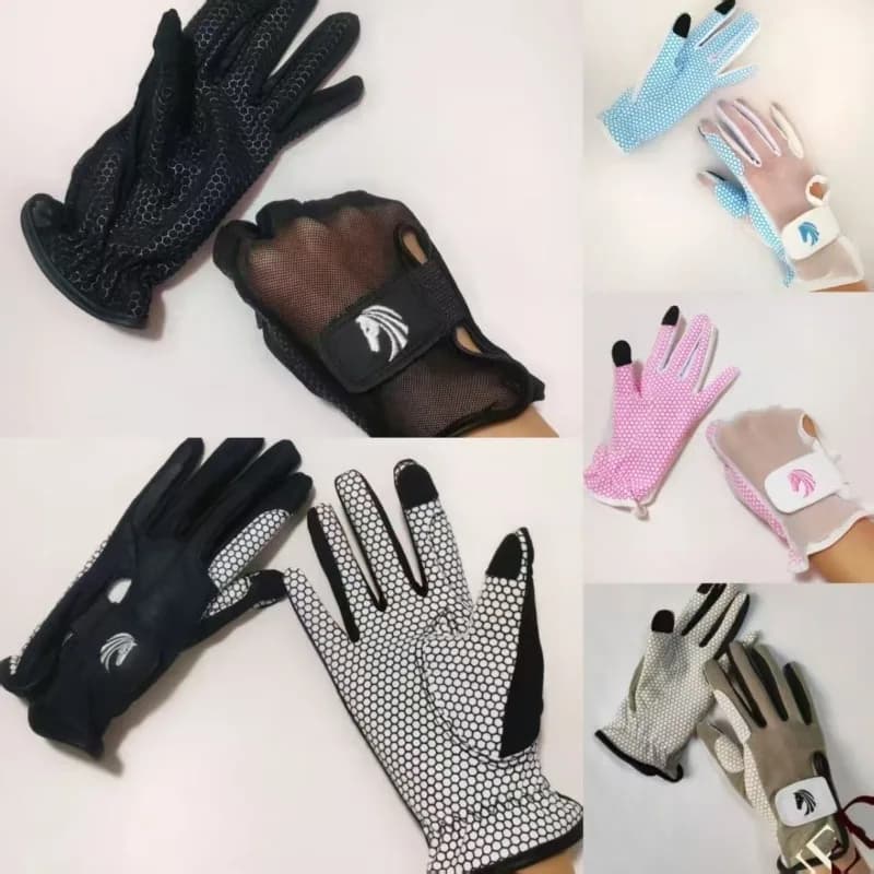 Breathable, lightweight and comfortable summer riding gloves, with mesh back, equestrian gloves with Plam silicone grip complete for horse cycling