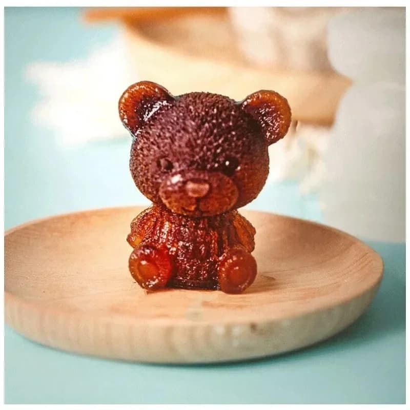 Stampo per cubetti di ghiaccio 3D Bear - Vassoio in silicone per whisky/cocktail, stampo per cioccolato e torte a fusione lenta Accessori per feste fai da te