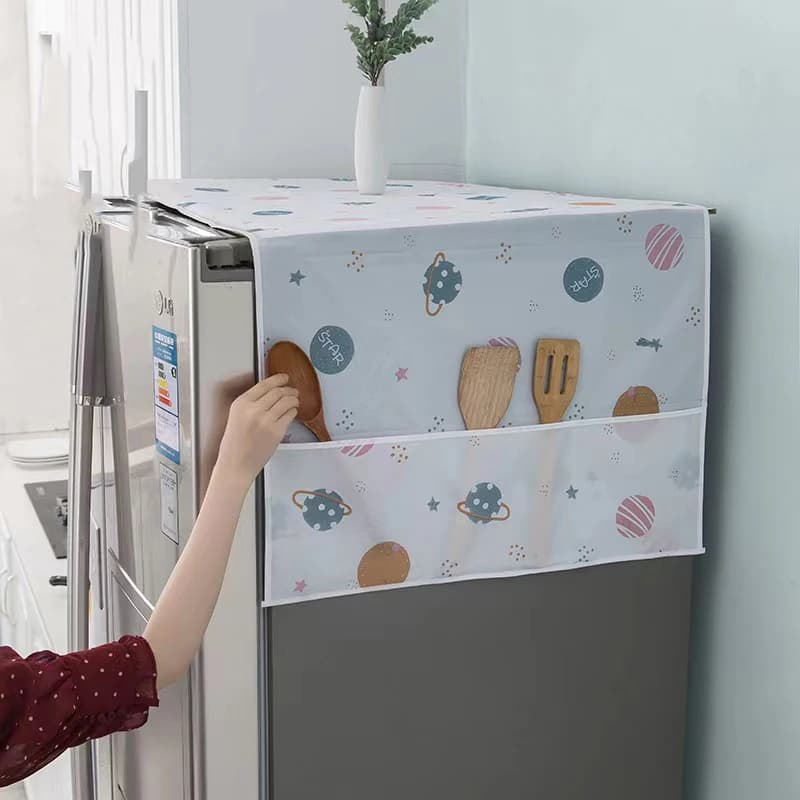 Refrigerator and Washing Machine Dust Cover Storage Hanging Bag Single Washable Double Door Dust Protect Cover Cloth Storage Bag