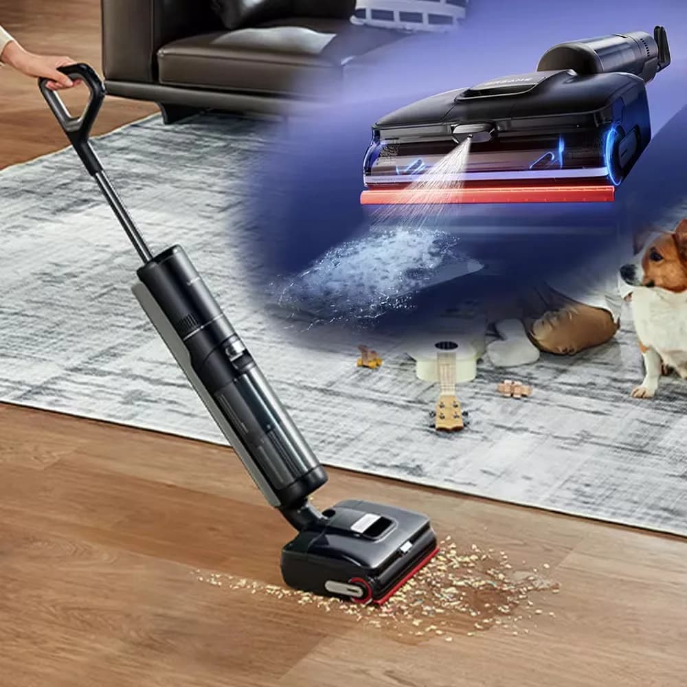 Nuovo Aspirapolvere Dreame T50 Ultra per Pulizia a Secco e Umido 100 ° Aspirapolvere e Lavapavimenti Leggero con Rullo Anti-Groviglio e Sterilizzazione, 23000Pa, per Peli di Animali Domestici