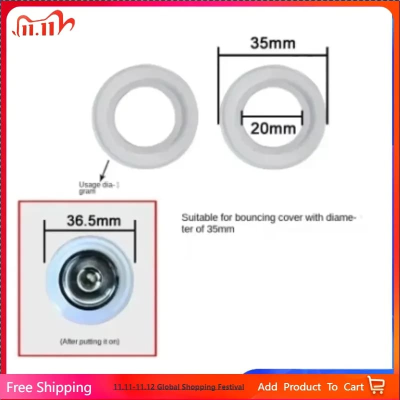 3PCS Anello di scarico per lavabo da bagno Anello in silicone Guarnizione di ricambio per vasca da bagno Lavello Tappo pop-up Tappo rondella Guarnizione Tappi per lavabo
