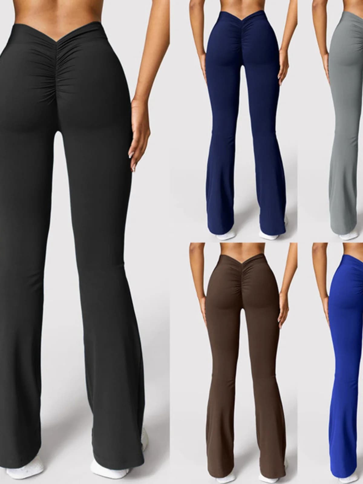 High Waist Color Tight Waist Pack Hip Yoga Pants Women's Leggings Casual Pants High Elasticity Polyester Fiber Color