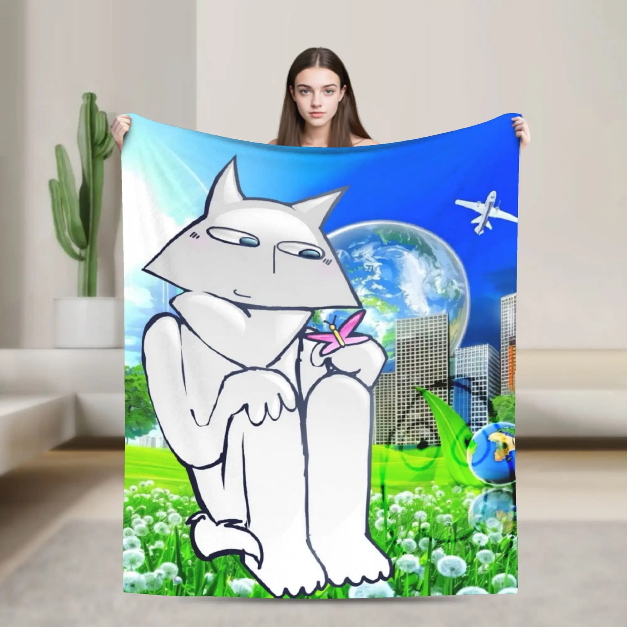 H-House Of Puso Blankets Adults Flannel Throw Blanket For Living Room Warm Cozy DIY Quality Bedspread Present
