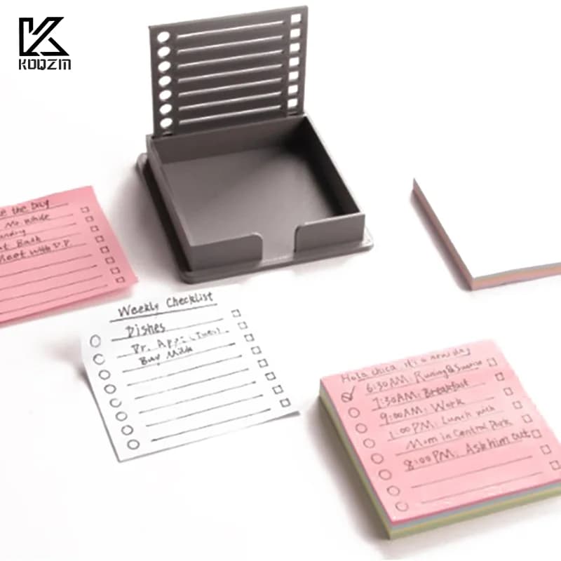 Organizzatore di cuscinetti adesivi Porta pad Organizzatore di note adesive con stencil Agenda giornaliera Porta elenco delle cose da fare per studenti Insegnanti Per