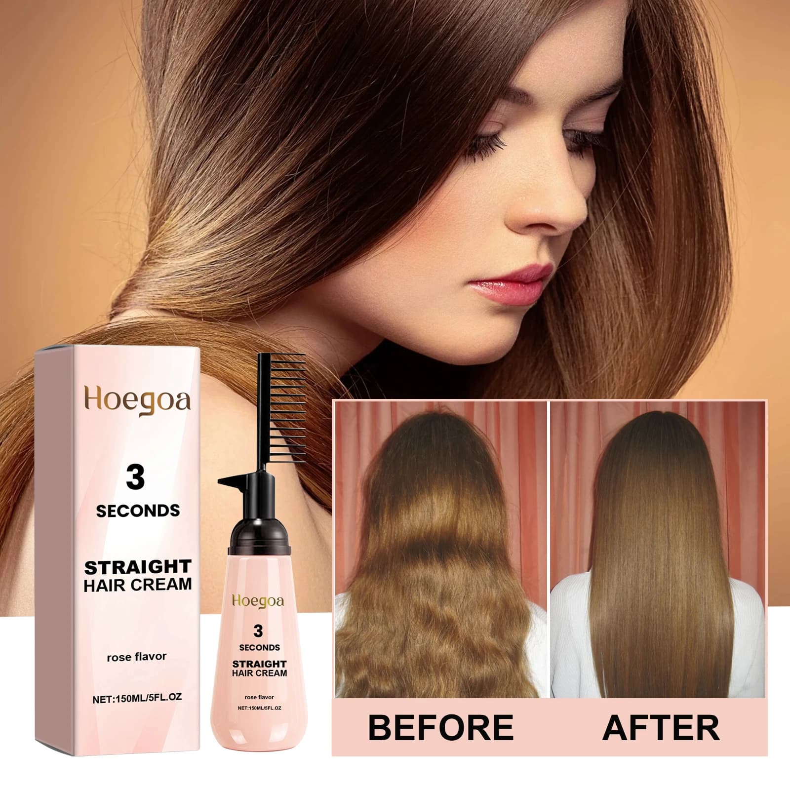 Smooth cream for hair Professional treatment for frizz Danni asciutti Soft smoothing for curly hair Protein correction Restores bright hair