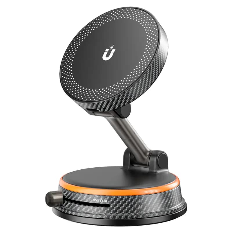 Caricabatterie Wireless Magnetico per Auto, Ricarica Rapida con Supporto a Ventosa per Cruscotto e Parabrezza