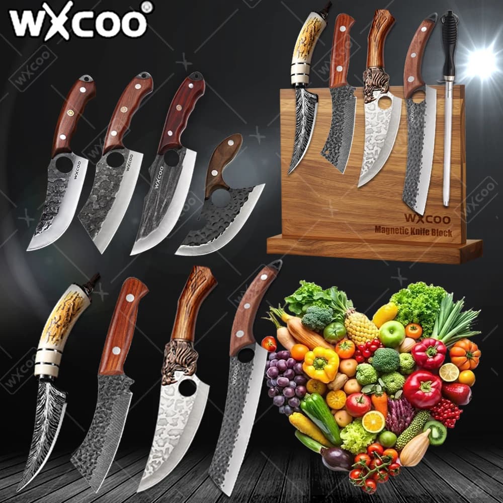 Hand Forged Butcher's Knife Stainless Steel Kitchen Knives for BBQ Pelapatate fruit Mannaia for meat Bone knife for cooking the house
