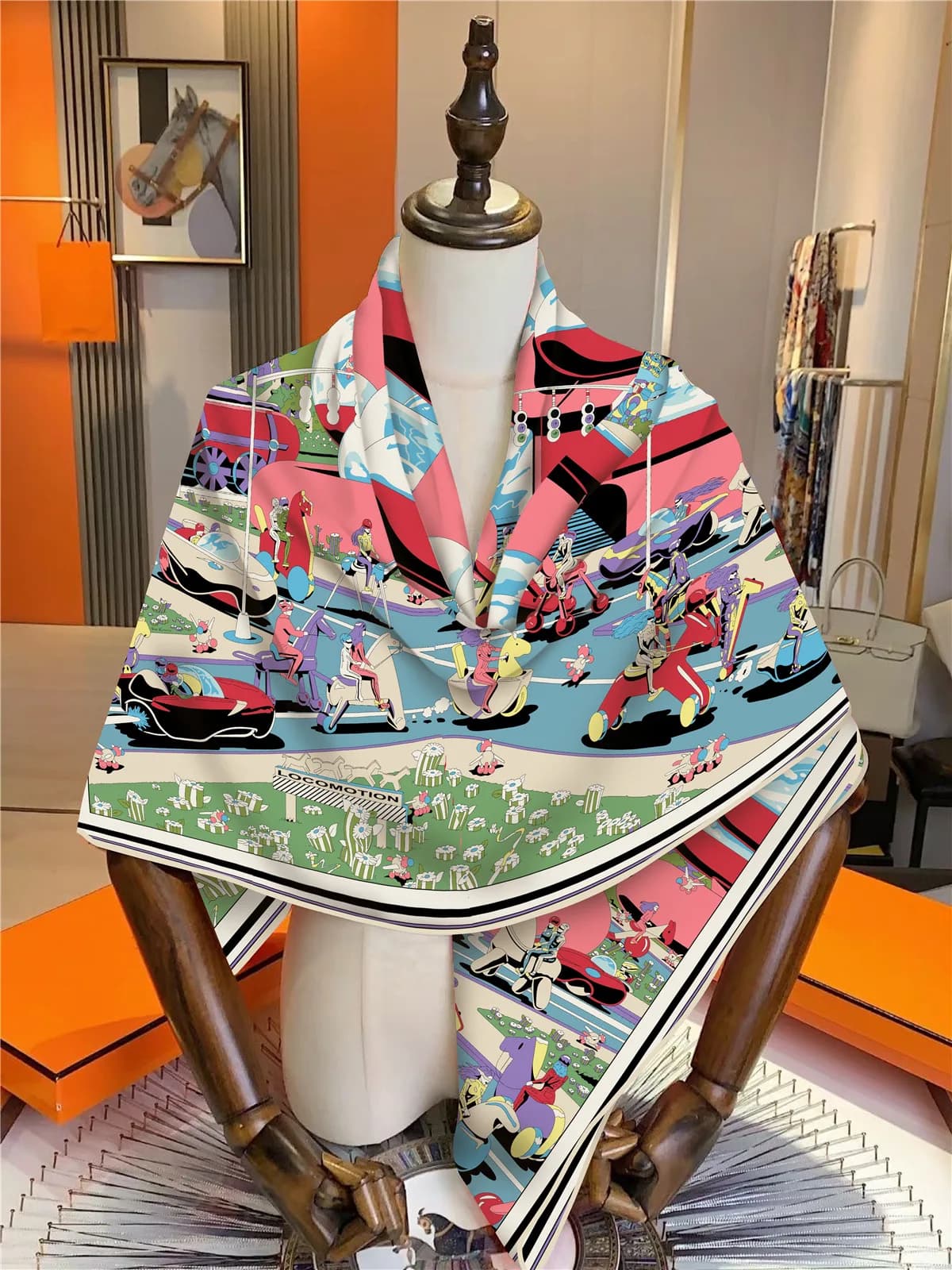 Women's Stylish Faux Silk Wool Scarf 130x130cm Soft Smooth Warm Gift Her Party Travel Everyday Fashion Accessory