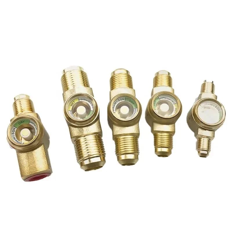 SG Series 1/4" Brass Moisture Indicator Sight Glass for Condensing Unit