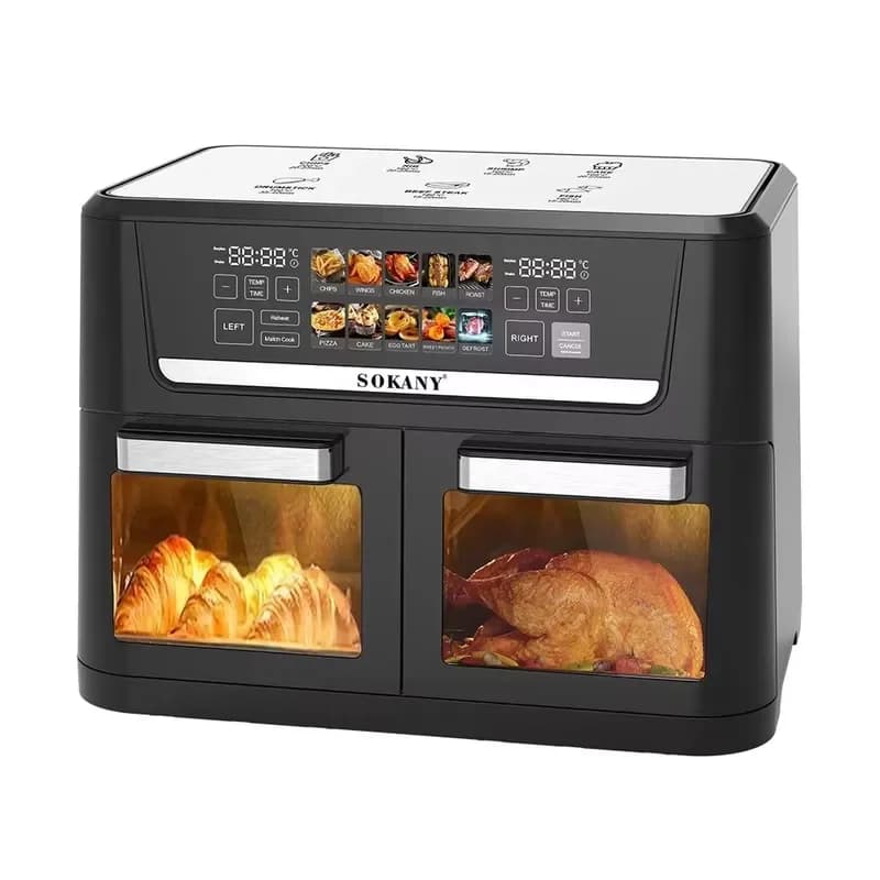 New Arrival 3100W 10L 14L 18L Big Capacity Double Basket Air Fryer Two Rooms 2 Independent Baskets Dual Zone Air Fryer Oven