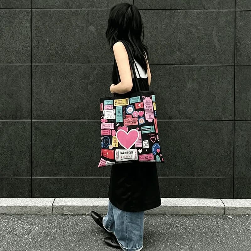 2026 Korean Ins Wind Tote Bag Sweet Potato Popular Canvas Bag Large Capacity Commuter Bag Women's Handbag