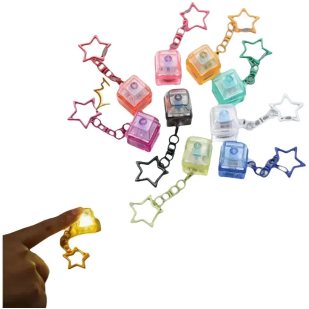 Portachiavi Decompressione con Tasto Meccanico, Ciondolo a Pentagramma, Giocattolo Sensoriale Antistress, Regalo