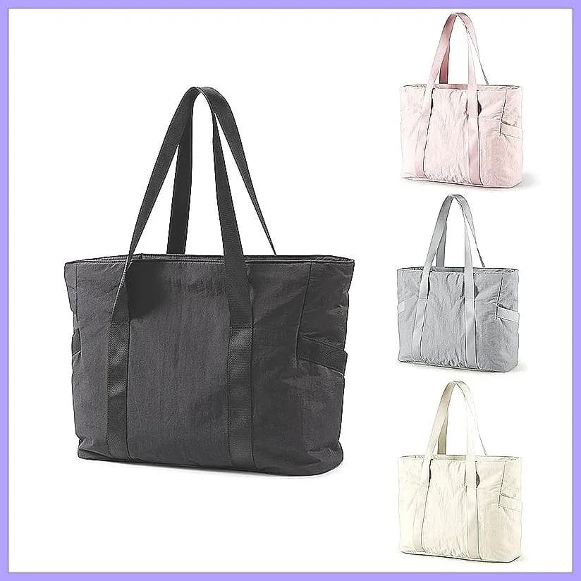 Women's Big Shoulder Bag with Top Handle and Yoga Mat Buckle, Gym and Travel Bag, Shoulder Bag