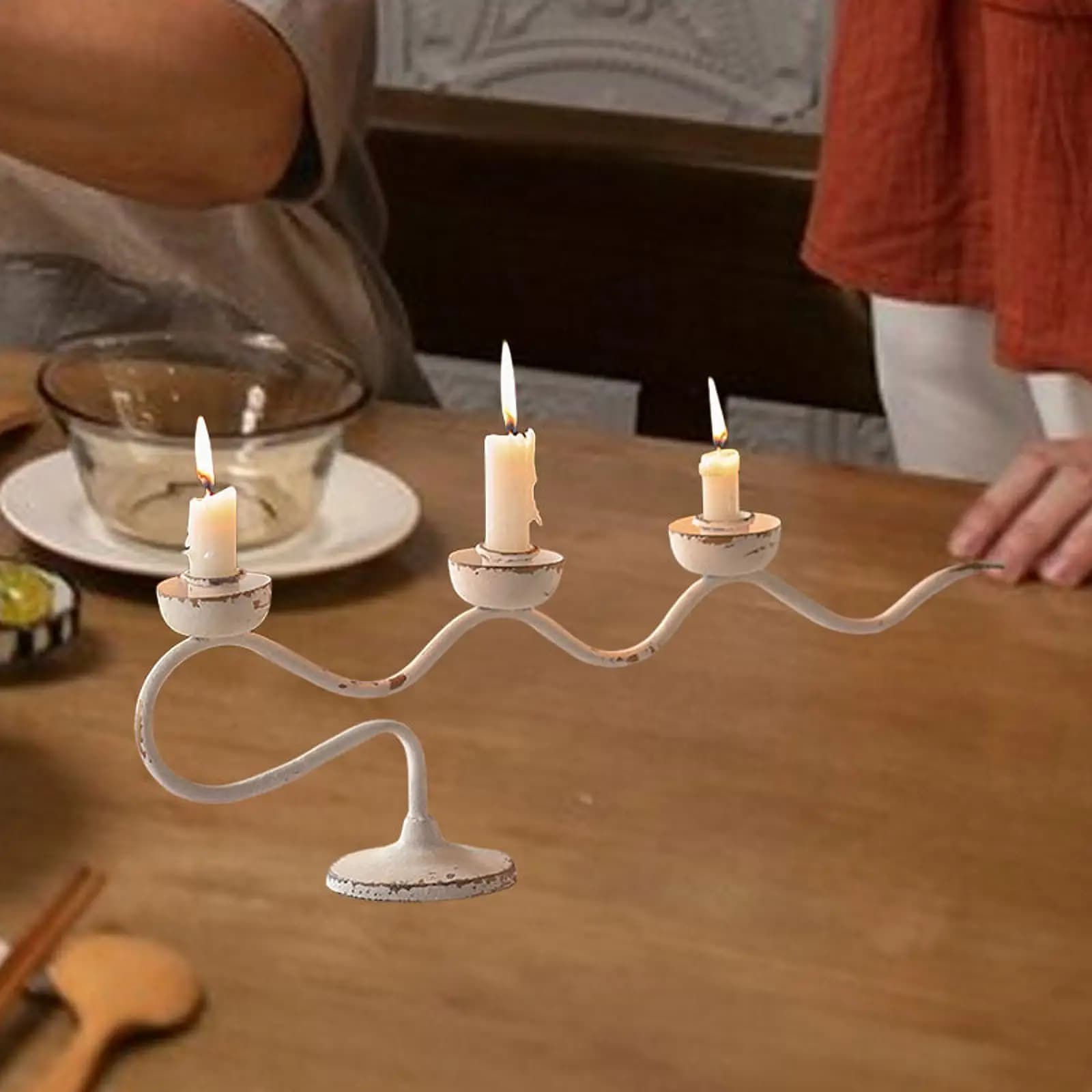 Portacandele a colonna centrotavola da tavolo con candelabri decorativi in ferro