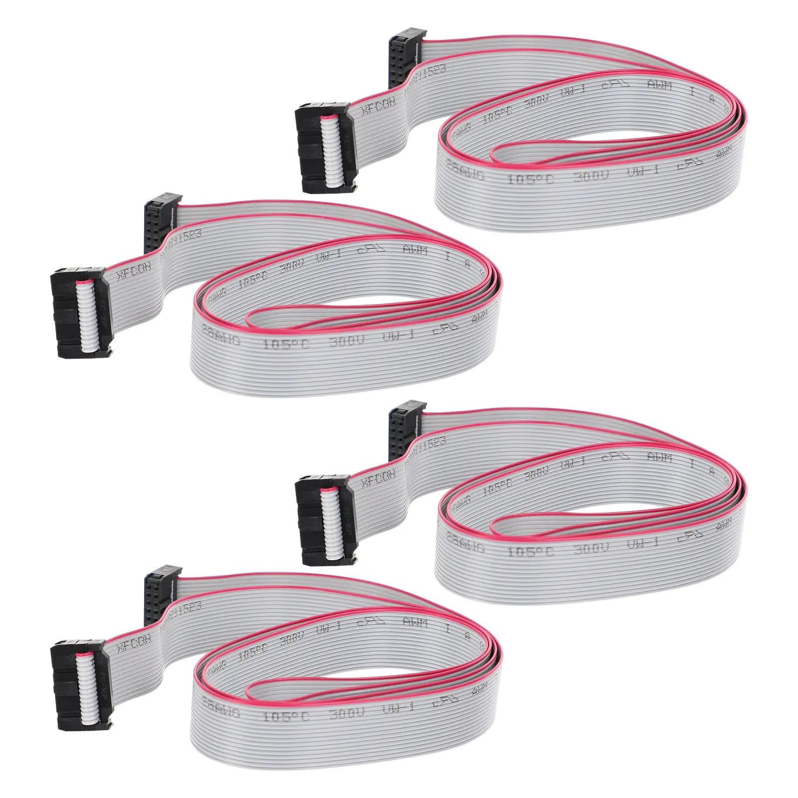 4Pcs Gray Idc Flat Ribbon Cable 16 Pin 2.54mm Pitch Compatible with Debuggers Programmers Digital Cameras Laptops LCD