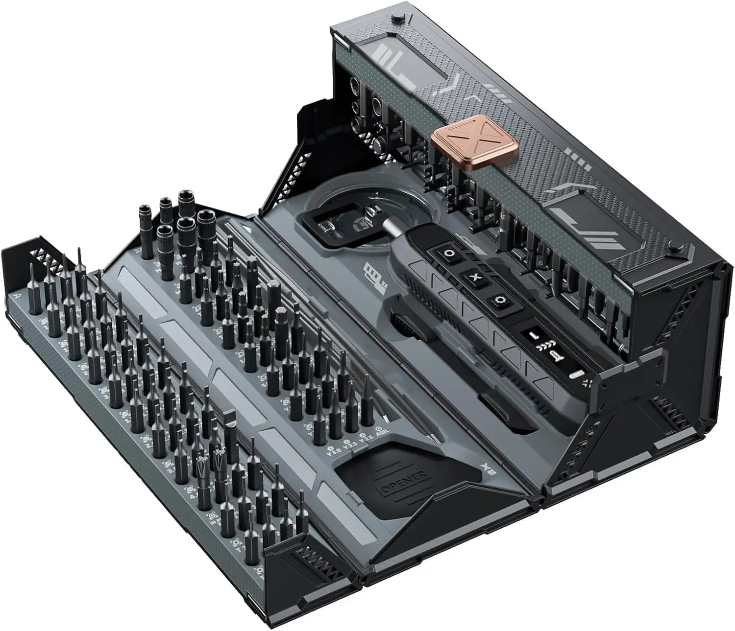 Set di Cacciaviti Elettrici Cordless Compatti con 160 Punte per Riparazione di Elettronica, Laptop, Telefoni, Orologi