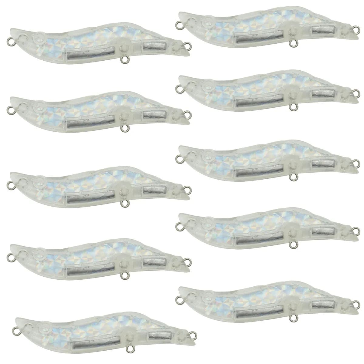 10pcs Unpainted Fishing Lure Blank Shrimp Bait Lure Body Pencil Bait 6040 Body 80MM 12.3G Artificial Bait VIB
