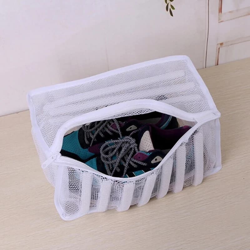 Borsa portabiancheria bianca borsa Organizer per scarpe scarpe da bucato in rete borse scarpe asciutte Organizer per la casa borse per il lavaggio della biancheria portatili