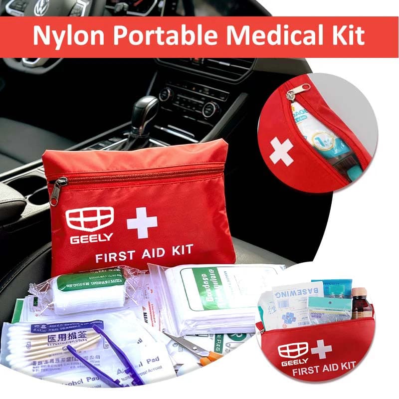 For Geely Nylon First Aid Kit Bag Car Emergency Kit Outdoor Portable Medicine Storage Bag Atlas pro Tugella Emgrand ec7 Coolray