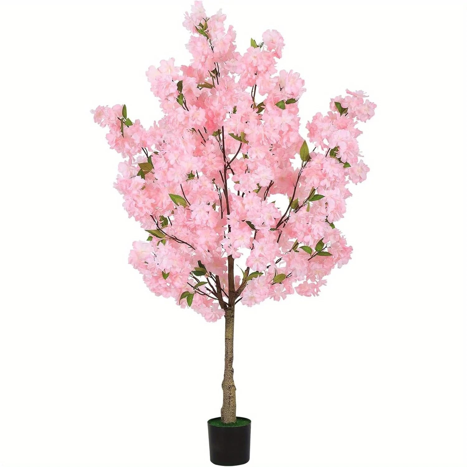 Albero di ciliegio artificiale alto 1,2 m / 1,8 m, albero rosa finto con vaso in plastica, piante artificiali per decorazioni interne di casa e ufficio (Rosa)