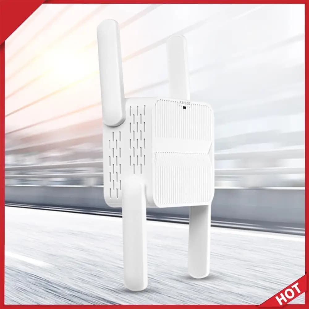 Ripetitore WiFi 6 1500Mbps, Estensore di Portata WiFi 6 Dual Band 2.4G/5GHz, Amplificatore WiFi 6 con 4 Antenne da 2dBi, Amplificatore a Lungo Raggio