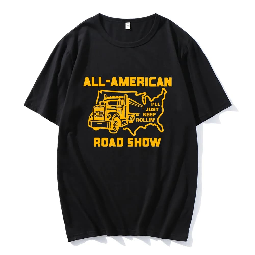 T-shirt con stampa All-American Road Show CHRIS STAPLETON T-shirt con design Rock Band T-shirt da uomo in cotone a maniche corte Streetwear unisex