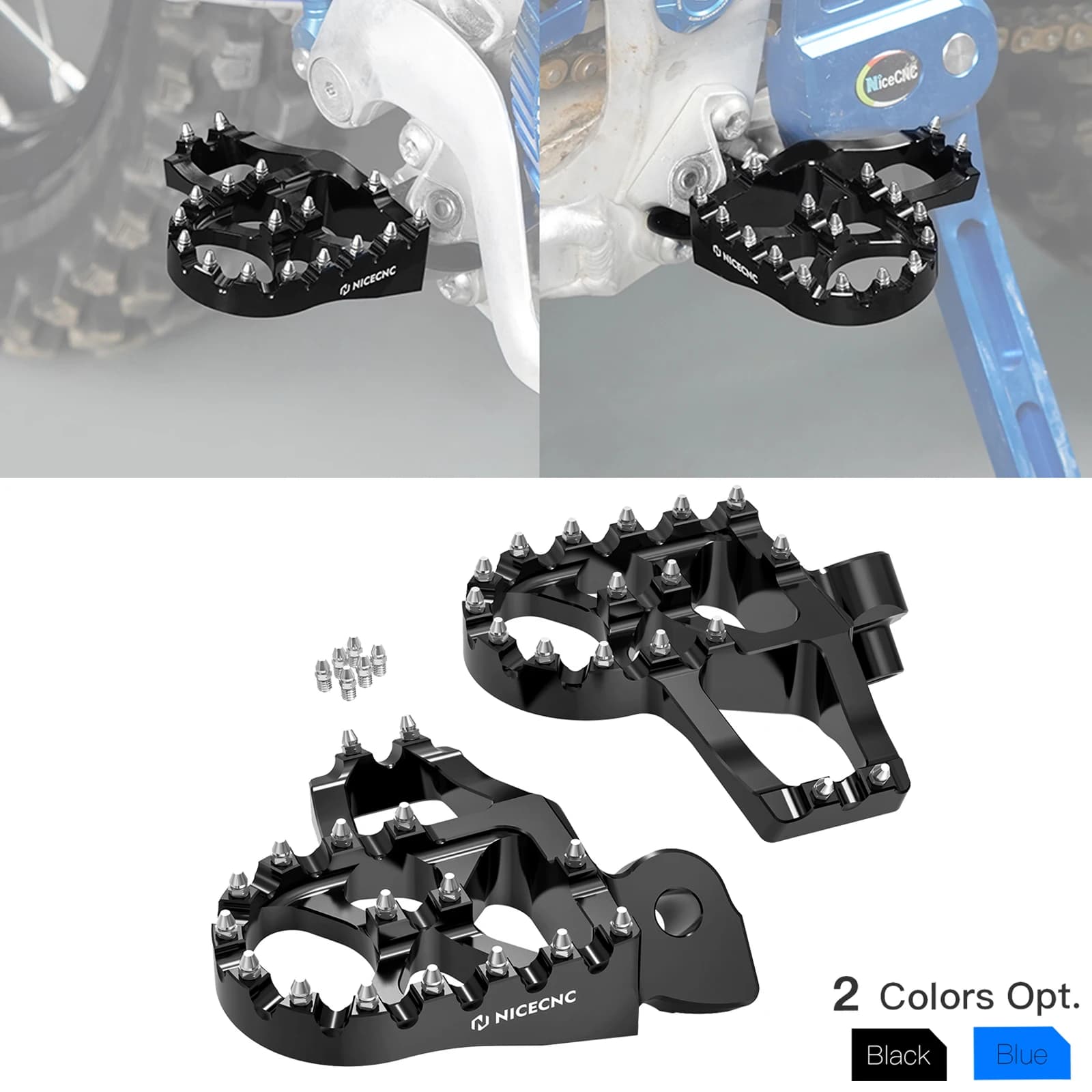 NICECNC Per Yamaha YZ125 YZ250 1998-2023 YZ250F YZ450F WR250F WR450F YZ250FX YZ450FX YZ 85 125X 250X Estensore Pedane Poggiapiedi