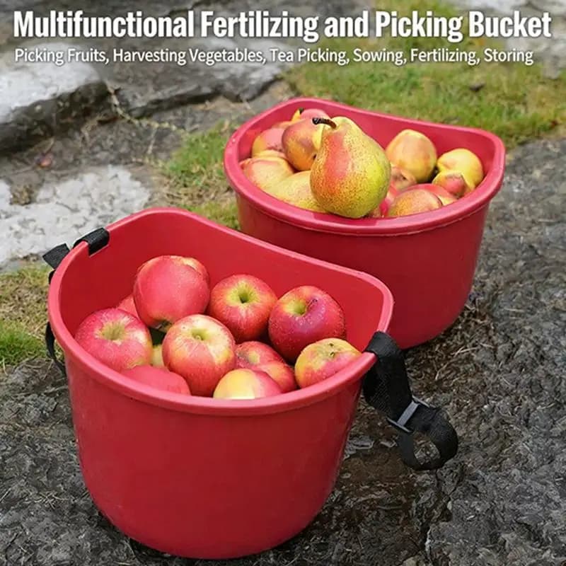 【LM】Secchio Multifunzionale per Raccolta, Secchio per Raccolta Frutta, Secchio in Plastica Portatile per Spargimento Fertilizzante, Secchio per Semina