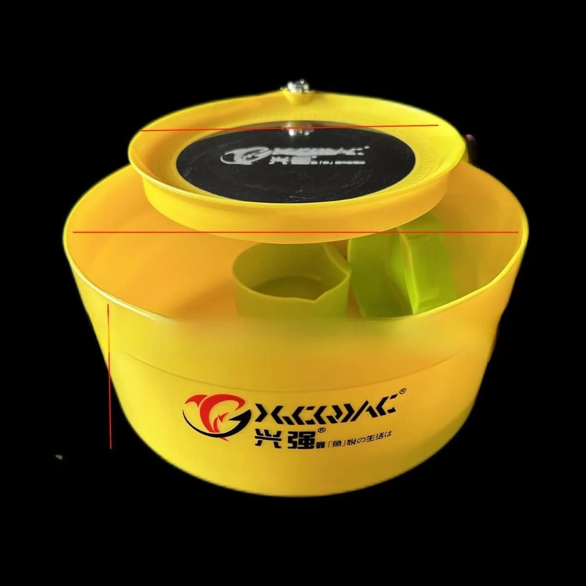Contenitore per Esche da Pesca Deepened Black Pit 22cm con Coperchio Magnetico a Scomparsa, Contenitore per Alimenti, Attrezzatura da Pesca e Campeggio Outdoor