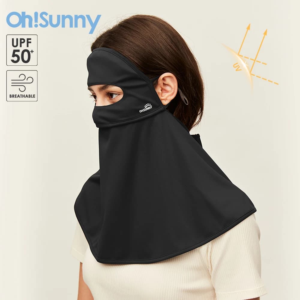 OhSunny Women protezione solare copertura per il viso sciarpa traspirante collo spalla Flap Wraps anti-uv UPF50 + per scialle protezione solare da ciclismo