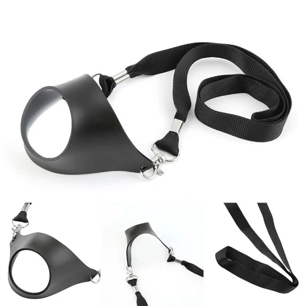 Portable Leather Wine Glass Holder Neck Cocktail Yoke Glass Support Black PVC Wine Strap Sling Birthday Party