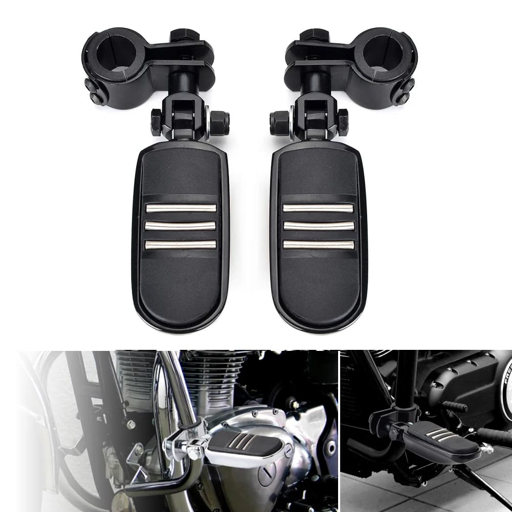 Pedane per autostrada moto 360 ° Morsetti per pedana protezione motore poggiapiedi da 1" a 1-1/4" per Harley Honda Suzuki Street Bike