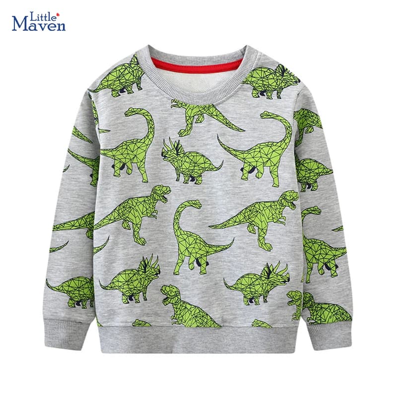 Little Maven Boys top abbigliamento per bambini abbigliamento per bambini felpe con cappuccio Cartoon dinosauri felpa cotone 2024 nuova primavera e autunno