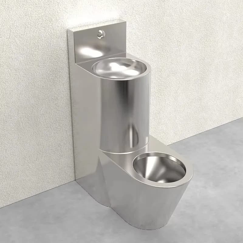 Modern Style High Quality Stainless Steel One Piece Toilet and Sink Combination for Prison Sanitary Ware or Bathroom Use
