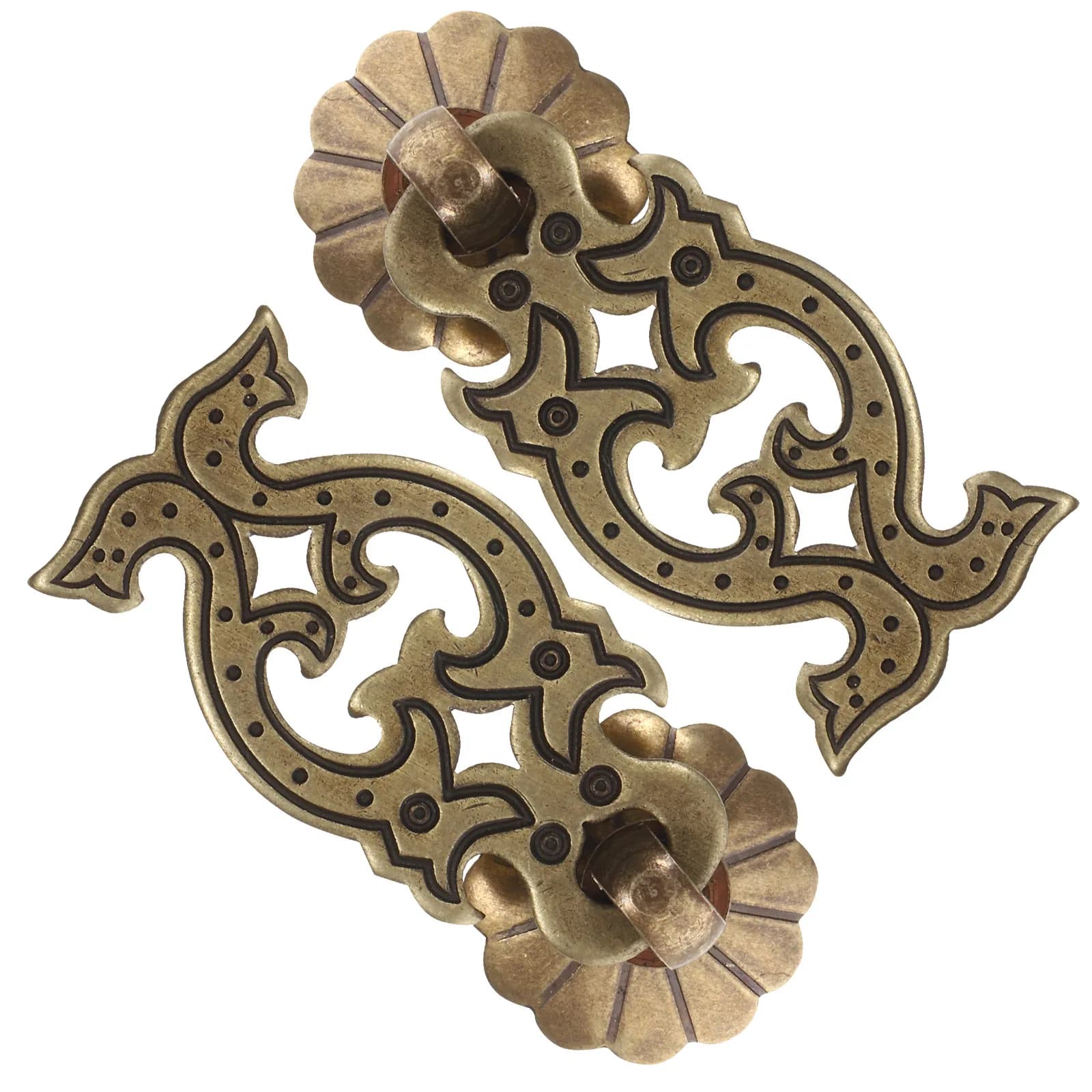 2 Pezzi Maniglia per Armadio in Stile Cinese, Pomello in Rame per Cassetto, Maniglia Decorativa per Porta di Armadio e Mobili