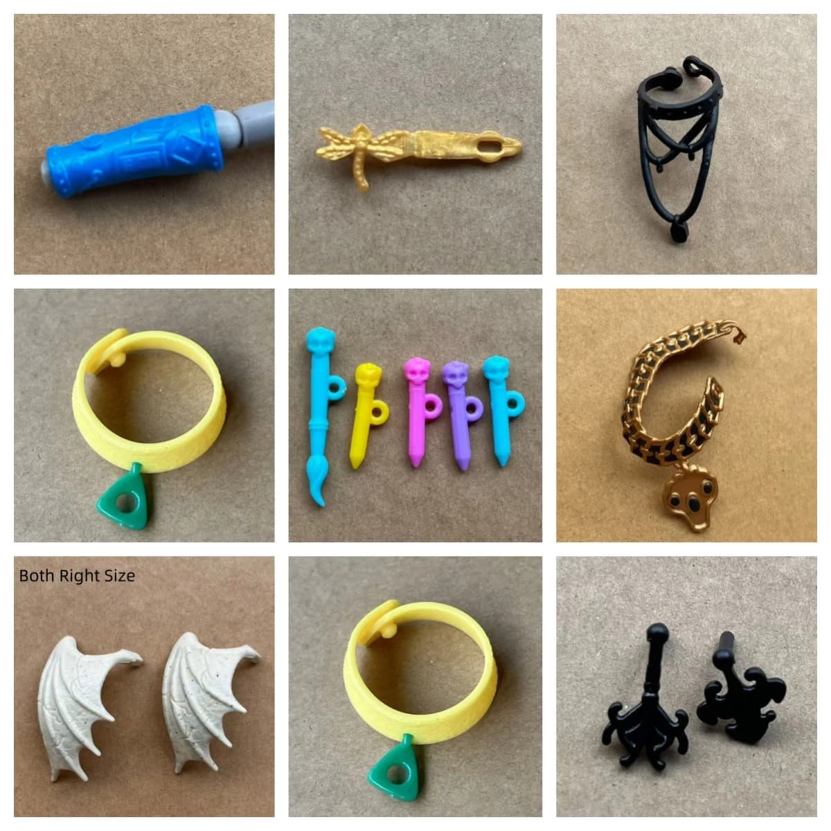 Monster Doll Wings Pens Necklace Hairclip Waistbands DIY Doll Personality Decors Candy Color Doll Accessories
