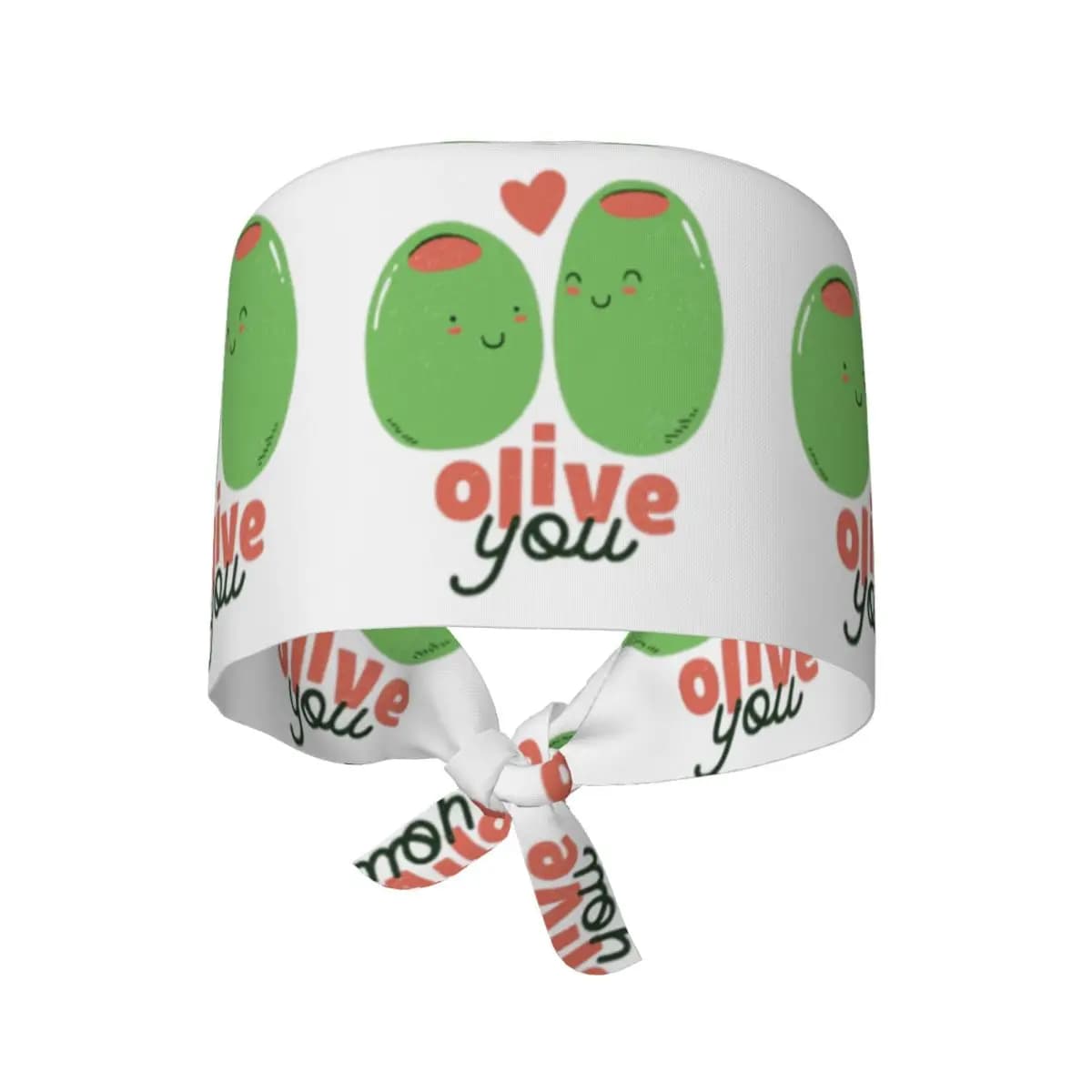 Olive You - I Love You Scrub Hat Doctor Working Surgical Cap Unisex Adjustable Nursing Caps for Dentist