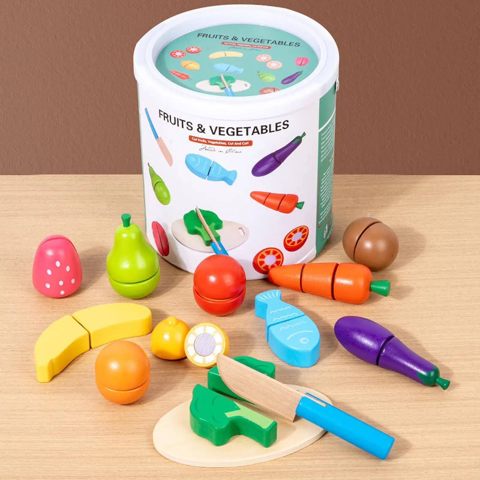 13 Pieces Cutting Fruits Toys Preschool Learning Fine Motor Skills Educational Playset for Toddlers Kids Age 1-3 Boys Girls Gift