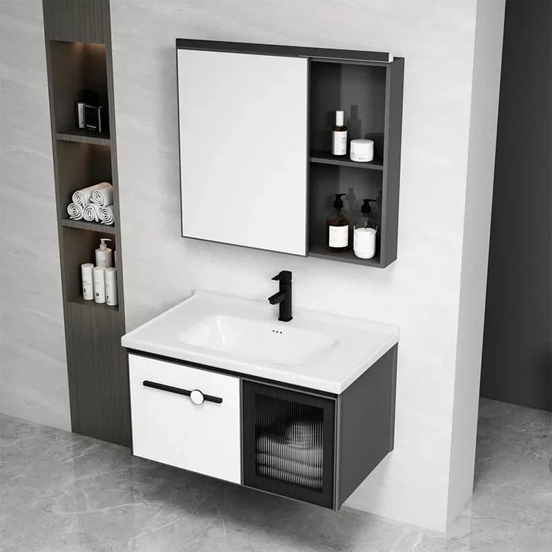 Mobiletto da bagno in alluminio di lusso nordico Armadietto a specchio intelligente Mobiletto da bagno moderno Vanity Cabinet Designer Vestidores Mobili alla moda