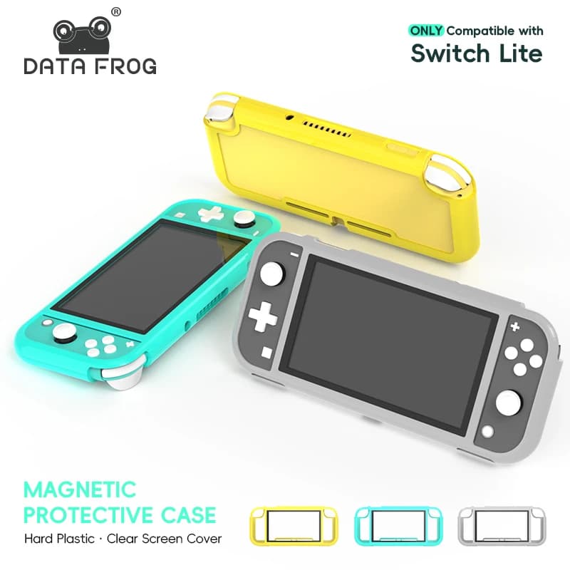 Custodia Protettiva Armor con Copertura Schermo in Acrilico Trasparente per Switch Lite, Guscio Magnetico in Plastica Rigida Anti-Caduta