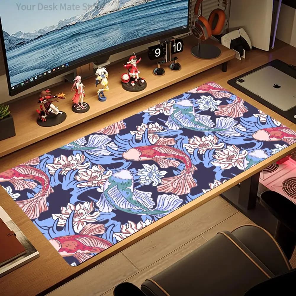 Anime koi keyboard Mouse Pad Large MousePad flash-sale Gaming playmat Rubber Lock mini PC Desk Mat Computer Gamers work office