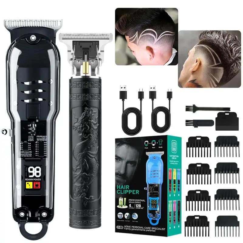 Professional Haircuts Barba/Tagliacapelli for Men LCD Display Men's Tolettatura for Men Wireless Haircuts Electric Shaver for Men