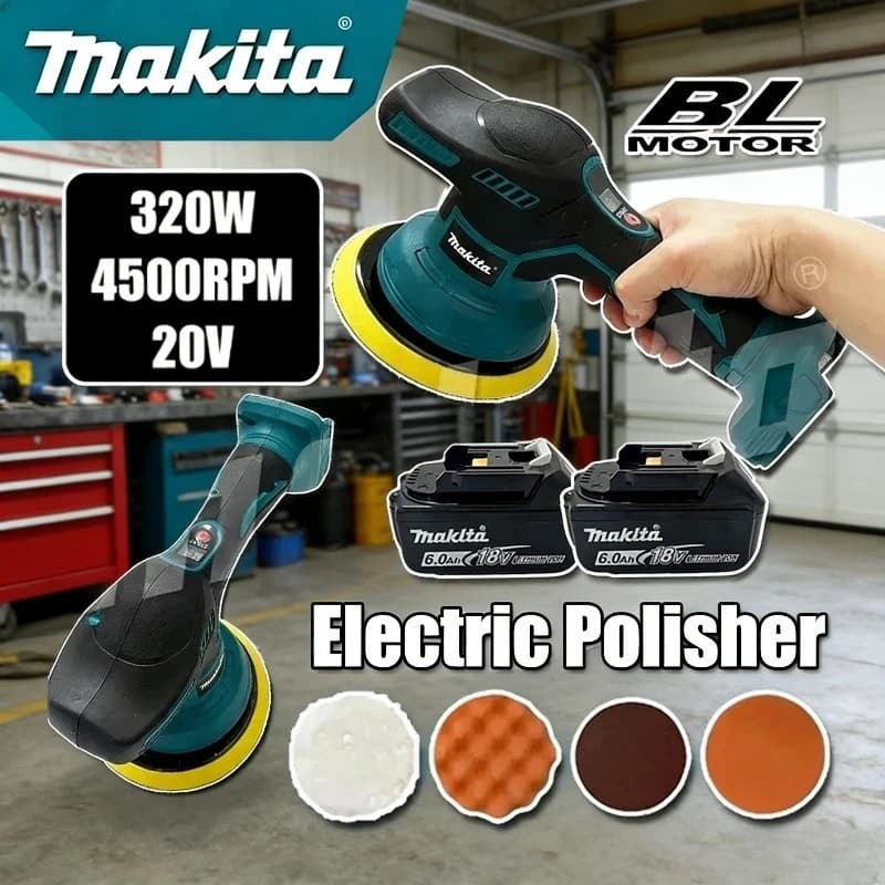 Lucidatrice per auto Makita a 8 velocità, senza fili, elettrica, per ceratura e riparazione, compatibile con batterie Makita