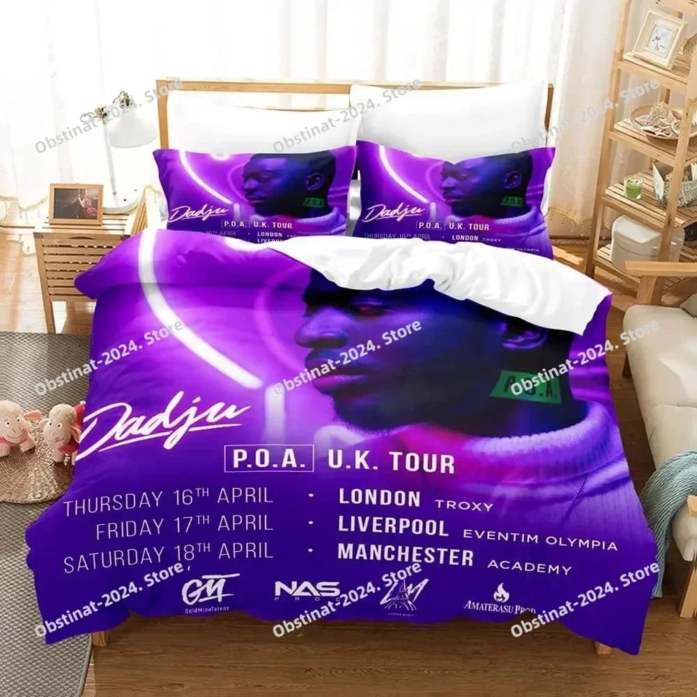 3D Cantante Dadju Principe Dadj Set di biancheria da letto Stampato Trapunte Trapunta Copripiumino Federa Set da 3 pezzi Bambini Taglia adulto